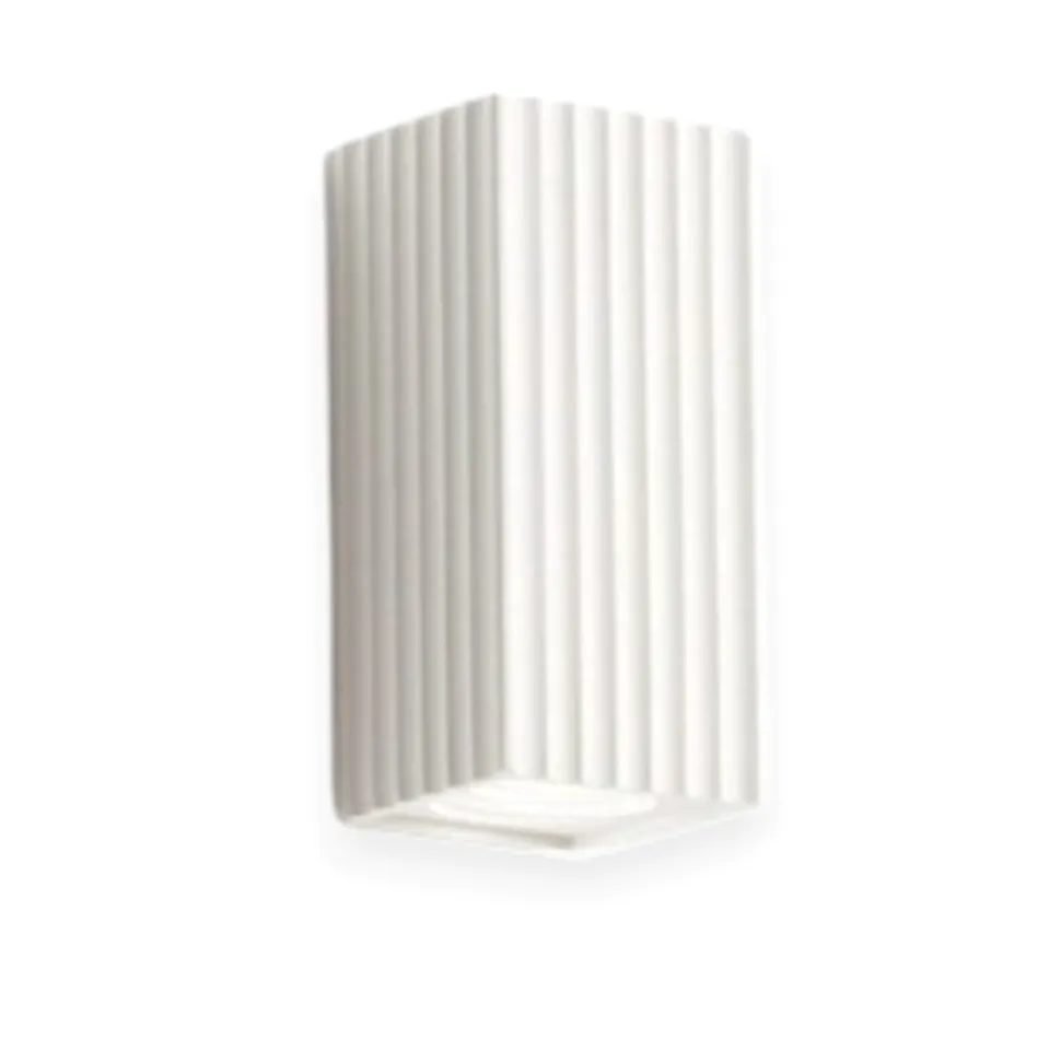 Applique di gesso squadrato bianco rigato isyluce gypsos