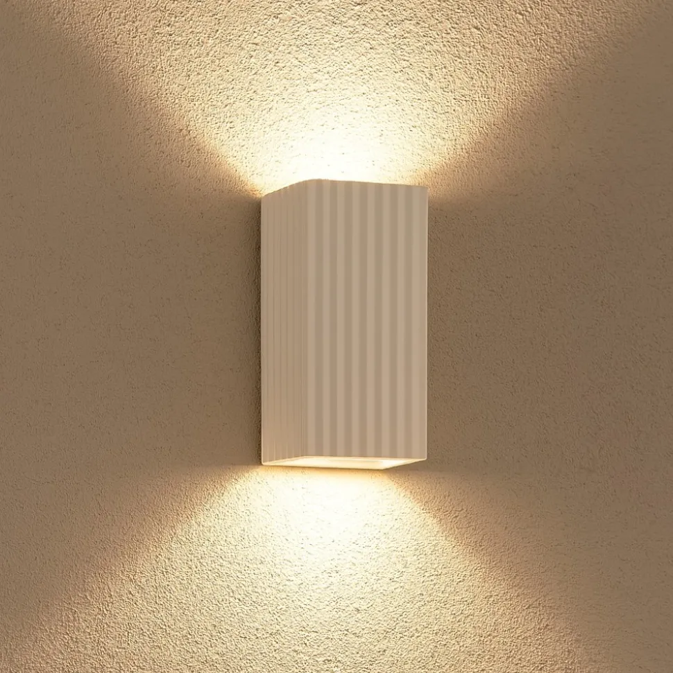 Applique di gesso squadrato bianco rigato isyluce gypsos