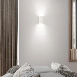 Applique di gesso squadrato bianco rigato isyluce gypsos