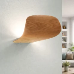Applique di legno frassino pevero fabas luce moderna led 18w 3000k