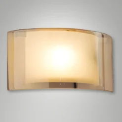 Applique di vetro curvo ambra moderna fabas luce alide