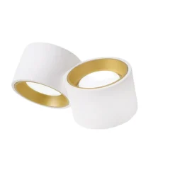 Applique due luci in gesso bianco dettagli ottone nasso sforzin