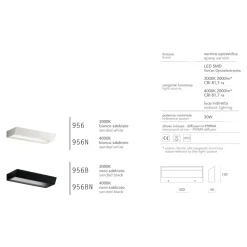 Applique edge nero isyluce design moderna led 30w 4000k