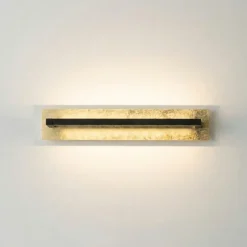 Applique foglia oro nero led 18w cct girevole perenz illuminazione