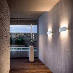 Applique gemini linea light marmo bianco led 28w 3000k