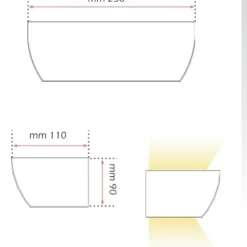 Applique gesso bianco forma mezza conca
