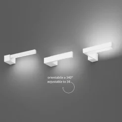 Applique girevole led cct 14w moderna nero elle perenz illuminazione