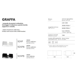 Applique graffa isyluce led 10w 4000k bianco moderna