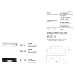 Applique isyluce drappo bianco led 36w 3000k moderna