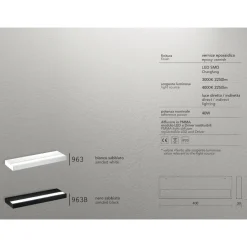 Applique isyluce duplex moderna led 40w 3000k-4000k nera