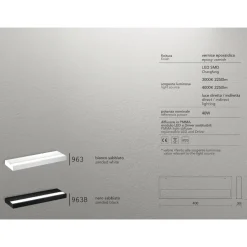 Applique isyluce duplex nero moderna led 40w 3000k-4000k