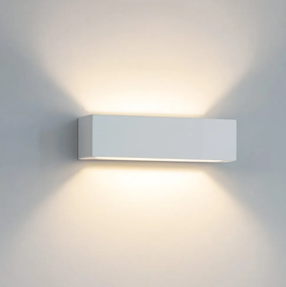Applique isyluce 18w 3000k gesso bianca rettangolare