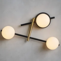 Applique lampada da parete moderna nero oro kika miloox