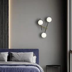 Applique lampada da parete moderna nero oro kika miloox