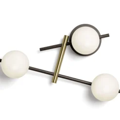 Applique lampada da parete moderna nero oro kika miloox