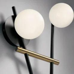 Applique lampada da parete moderna nero oro kika miloox