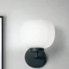 Applique lampada da parete moderna nera vetro bianco miloox bomboi