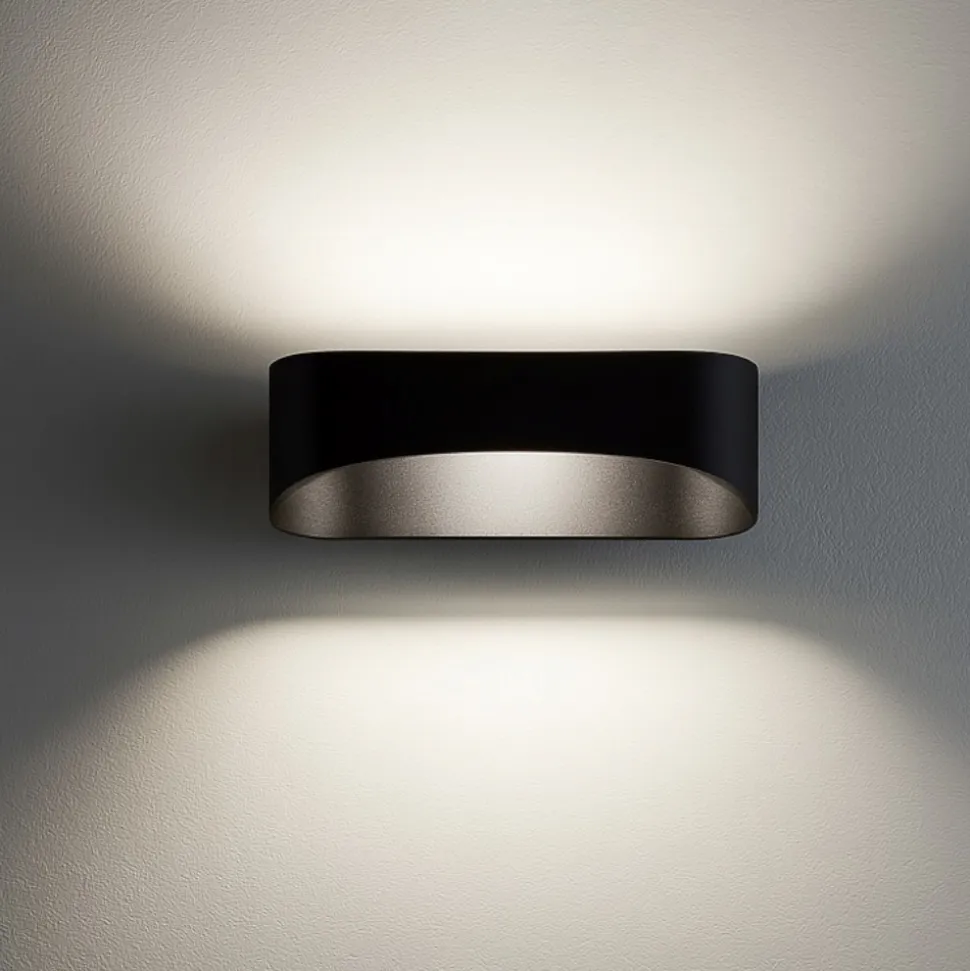Applique led nero 20w 3000k design moderna isyluce
