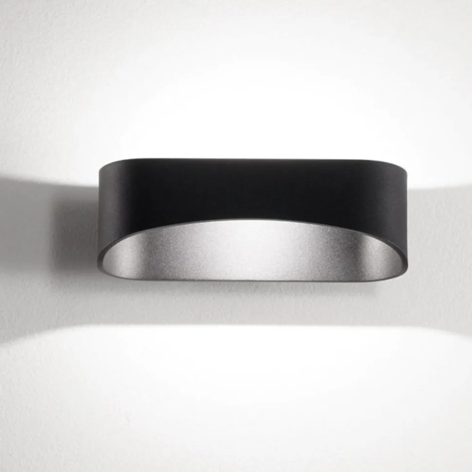 Applique led nero 20w 3000k design moderna isyluce