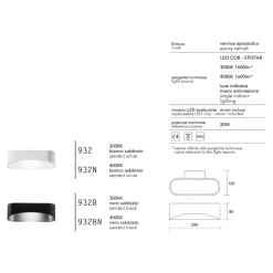 Applique led nero 20w 3000k design moderna isyluce