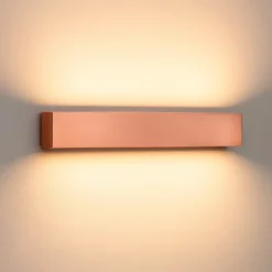 Applique led 41w 3000k bi emissione box w2 rame linea light