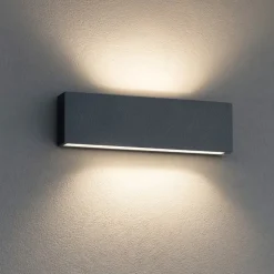 Applique led 19w 3000k bi emissione box w2 cemento linea light