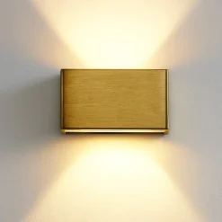 Applique led 10w 2700k bi emissione box w2 ottone linea light