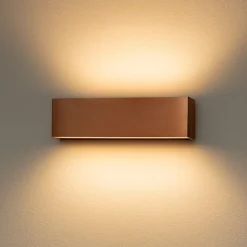 Applique led 19w 3000k bi emissione box w2 rame linea light