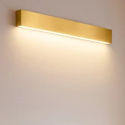 Applique led 28w 3000k bi emissione box w2 ottone linea light