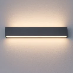 Applique led 28w 3000k bi emissione linea light box w2 cemento