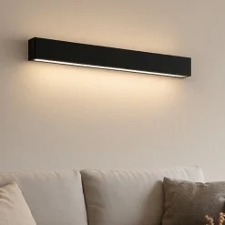 Applique led 28w 3000k bi emissione nero box w2 linea light