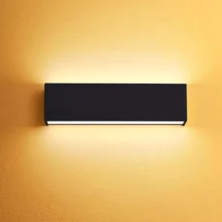 Applique led 19w 2700k bi emissione nero box w2 linea light