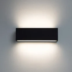 Applique led 19w 4000k bi emissione nero box w2 linea light