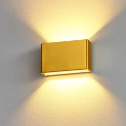Applique led 10w 3000k biemissione ottone box w2 linea light