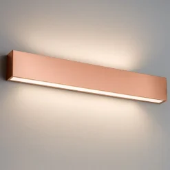 Applique led 28w 3000k bi emissione rame box w2 linea light