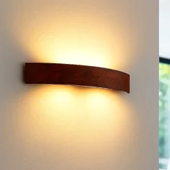 Applique led 35w 3000k curve linea light 93cm corten moderna
