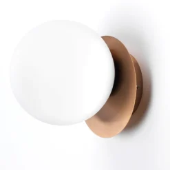 Applique led 8w 3000k design moderno oro rosa vetro bianco vivida pearl