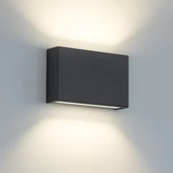 Applique led 10w 4000k linea light box w2 bi emissione cemento