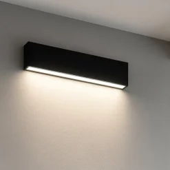 Applique led 14w 3000k mono emissione nero box w1 linea light