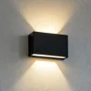 Applique led 10w 3000k nero box w2 bi emissione linea light