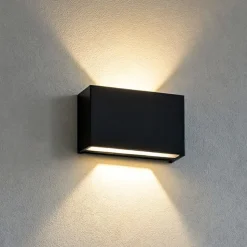 Applique led 10w 3000k nero box w2 bi emissione linea light