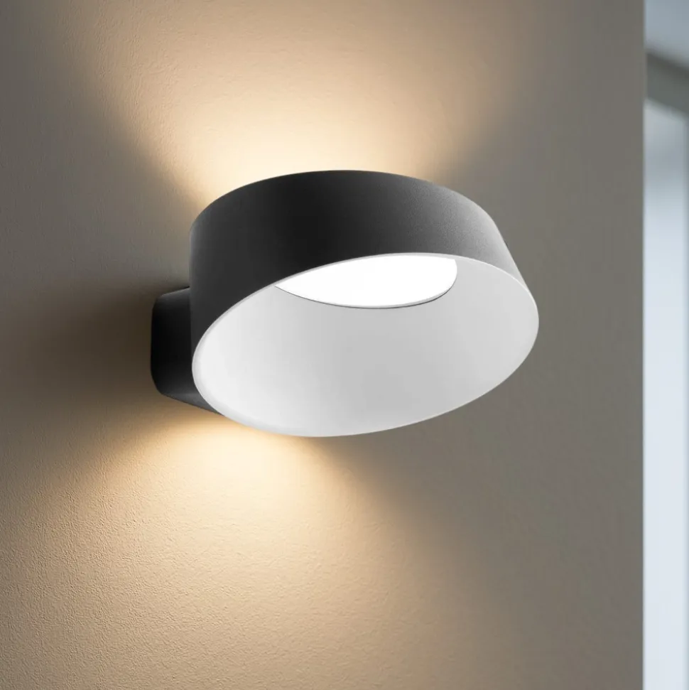 Applique led 17w 3000k nero dimmerabile oxygen stilnovo