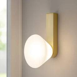 Applique led 6w 3000k oro vetro bianco dimmerabile vivida madame