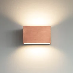 Applique led 10w 3000k rame bi emissione box w2 linea light