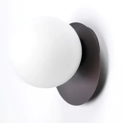 Applique led 12w 3000k vivida pearl bronzo sfera vetro bianco