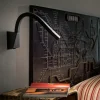 Applique linea light snake w3 led 2w 3000k nero con interruttore