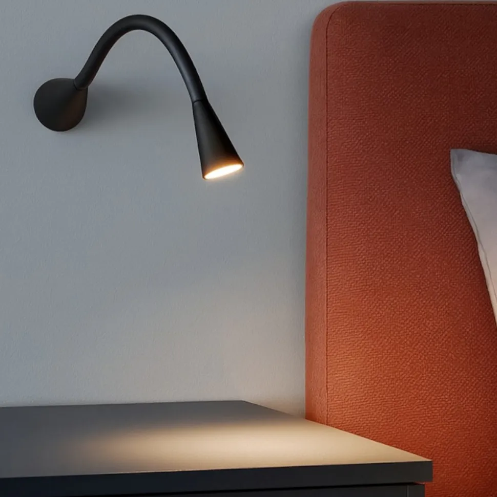 Applique linea light snake w1 orientabile nero led 2w 3000k