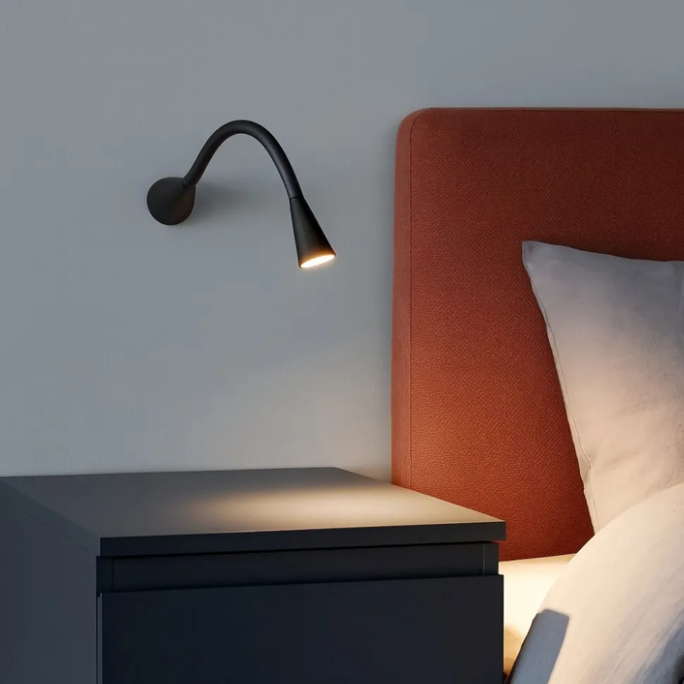 Applique linea light snake w1 orientabile nero led 2w 3000k