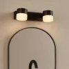 Applique 2 luci orientabili nera per specchio da bagno