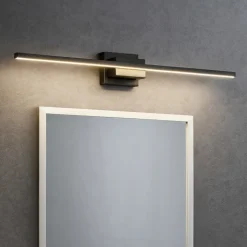 Applique lungo 120cm per specchio da bagno nero led squadrato